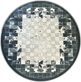 Okrúhly koberec Porte 2054 Koło GREY – sivý s geometrickým vzorom Rozmer: 80 cm
