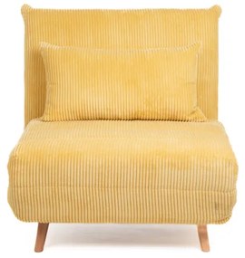 Pohovka SOLACE rozkladacia, menšestrová horčicová 871646