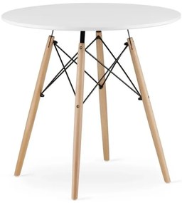 Jedálenská zostava TODI 80cm okrúhly stolový set biely+ 4 stoličky MARK čierne