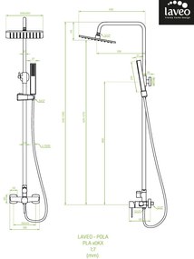 Laveo Pola, sprchová súprava s pákovou batériou, zlatá matná, LAV-PLA_GBKX