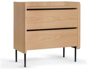 Vysoká komoda v dekore duba v prírodnej farbe 80x82 cm Wrap – Bonami Selection