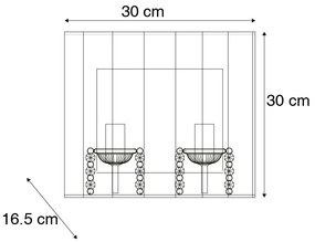 Sada 2 nástenných svietidiel chróm s čiernym tienidlom - Ann-Kathrin 2