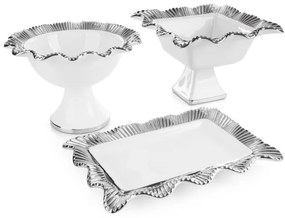 Podnos BETSY 01 biely / strieborný