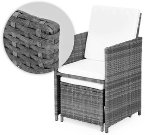 Sada záhradného nábytku z technoratanu, 4 kreslá, 4 taburetky, stôl MultiGarden