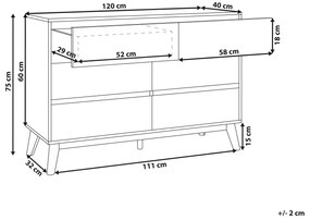Komoda so 6 zásuvkami svetlé drevo SARDIS Beliani