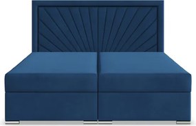 Manželská posteľ VICENZA Velvet 140×200 cm tmavomodrá