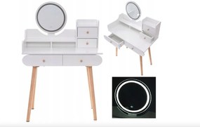 Elegantný toaletný stolík s LED svetlom v škandinávskom dizajne
