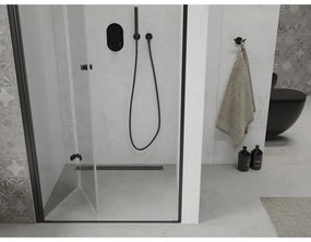 Mexen Lima, skladacie sprchové dvere do otvoru 120 x 190 cm, 6mm číre sklo, čierny profil, 856-120-000-70-00
