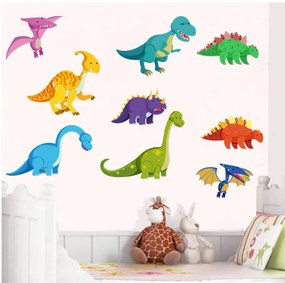 Veselá Stena Samolepka na stenu na stenu Farební Dinosaury