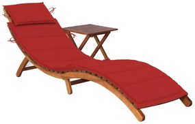 Záhradné ležadlo so stolíkom a s podložkou akáciový masív 3061593