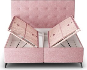 Posteľ s úložným priestorom Dora 180x200 cm, ružová látka