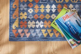 Obojstranný koberec Echo Aztec Navy