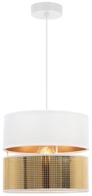 Závesné svietidlo Asti2, 1x PVC/biele textilné tienidlo, (fi 20cm), g, w