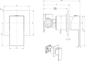 Sapho Sapho, LATUS podomietková batéria pre bidetové spŕšky, 1 výstup, chróm, 1102-46