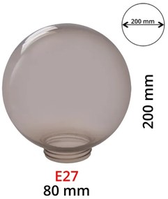 Náhradné tienidlo dymové pre svítidla E27 pr. 20 cm