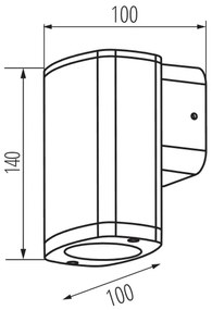 Kanlux 38881 - Vonkajšie nástenné svietidlo ZEVI 1xGU10/10W/230V IP54 antracit