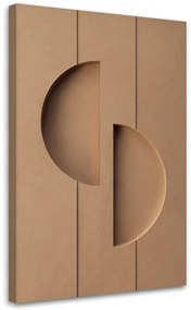 Gario Obraz na plátne Béžová reliéfna geometria Rozmery: 40 x 60 cm