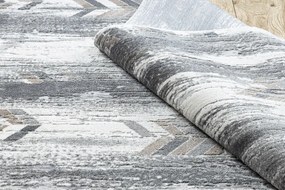 Moderný koberec NOBLE 9732 47 Rybia kosť vintage - Štrukturálny, dve vrstvy rúna , sivá / béžová Veľkosť: 200x290 cm