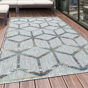 Šnúrkový koberec Bahama 3D romby multicolor