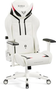 Herné kreslo z eko-kože Normal Size, bielo-čierne: Diablo X-Ray 2.0
