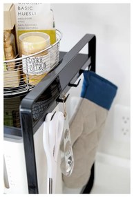 Čierna nastaviteľná kuchynská polica YAMAZAKI Tower