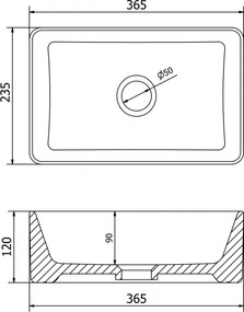 Mexen NADIA UMÝVADLO, 36x23 CM, BIELA, 21613600