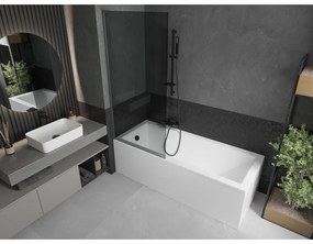 Mexen Next L, 1-krídlová vaňová zástena 80 x 150 cm, 6mm šedé sklo, grafitový profil, 895-080-000-03-40-95