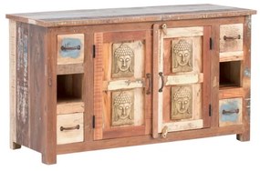 furniture-nabytek.cz - Masívna pod umývadlová skrinka Sumana z recyklovaného dreva, lakovaná, hnedá – 130×50×75 cm