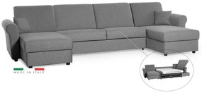 Sedacia súprava na každodenné spanie SAVONA U - rozkladacia, sivá (penelope 22), 140