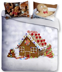 Gipetex Natural Dream 3D talianská obliečka 100% bavlna Pan di Zenzero-Perníková chalúpka - 140x200 / 70x90 cm