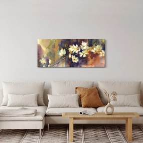 Obraz - Biele magnólie, maľba (120x50 cm)