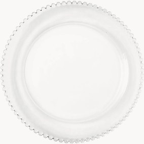 Sklenené okrúhle taniere's ozdobným lemom Collier, 6 ks