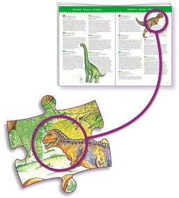 Vyhľadávacie puzzle s plagátom - Dinosaury - 100 ks