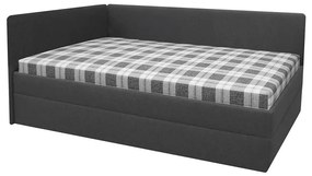 Čalúnená válenda s univerzálnym čelom L/P ARLY 110x200 cm antracit/biela