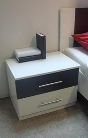 Zostava spálne Nora 160x200 cm, biela/grafitová