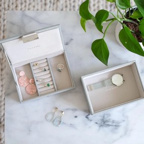 Krabička na šperky Stackers dvojitá mini kamenná sivá