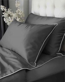 Detexpol Povlečení jednobarevní Pure Collection 100% mako satén tmavě šedé 140x200, 70x80 cm