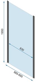 Rea Rapid Fold, 3-stenový sprchovací kút 100 (dvere) x 90 (stena) x 90 (stena) x 195 cm, 6/4mm číre sklo, zlatý lesklý profil, KPL-09407