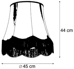 Hodvábny tienidlo čierny so sivou 45 cm - Granny