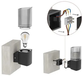 Vonkajšie nástenné svietidlo LANA 1xE27/25W/230V IP54