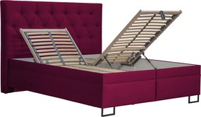 Posteľ Amy 180x200 cm, vínovo červená látka