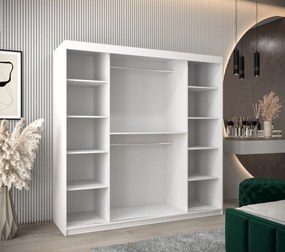 Šatníková skriňa 200 cm Mokka (biela). Akcia -19%. Vlastná spoľahlivá doprava až k Vám domov. 1126036
