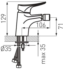 F-Design Brezza, bidetová batéria, chróm lesklý, FD1-BRZ-6-11