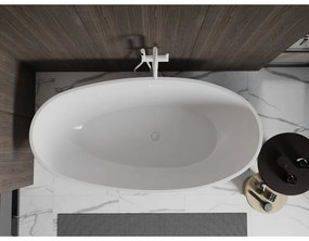 Mexen Bilbao, voľne stojaca vaňa 180 x 90 cm, biela-čierna, biely prepad, 51311809075-20