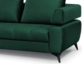Rohová sedacia súprava Paris, tmavo zelená látka, ľavý  roh