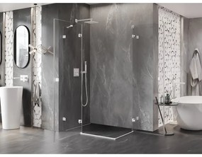 Mexen Lunar Duo, výklopný sprchový kút 95 x 75 cm, 8mm číre sklo, biely profil, 834-095L-075P-20-00