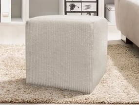 Taburet Bali, 40x40 cm, svetlo béžová štruktúrovaná látka%