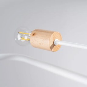 Sollux SL.1666 - Prisadený luster TIMBO 6xE27/15W/230V biela/béžová/buk