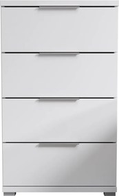 Nočný stolík/skrinka so 4 zásuvkami Smilla, výška 79 cm, biely