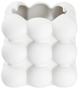 BUBBLE Kvetináč štvorcový - biela